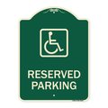 Signmission Reserved Parking HandicappedBlue Heavy-Gauge Aluminum Architectural Sign, 24" x 18", G-1824-23158 A-DES-G-1824-23158